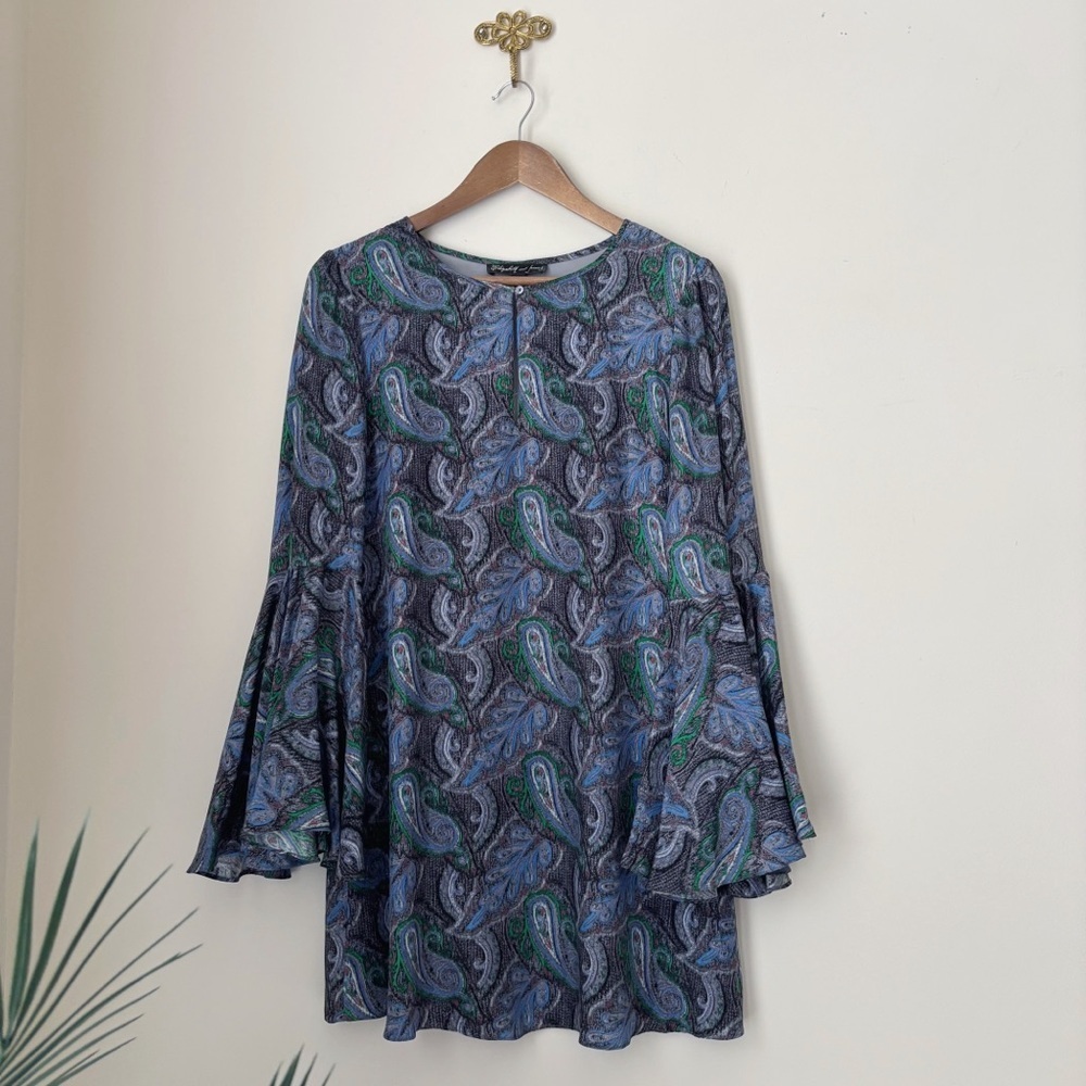 Elizabeth & James Blue Paisley Silk Mabel Dress XS
